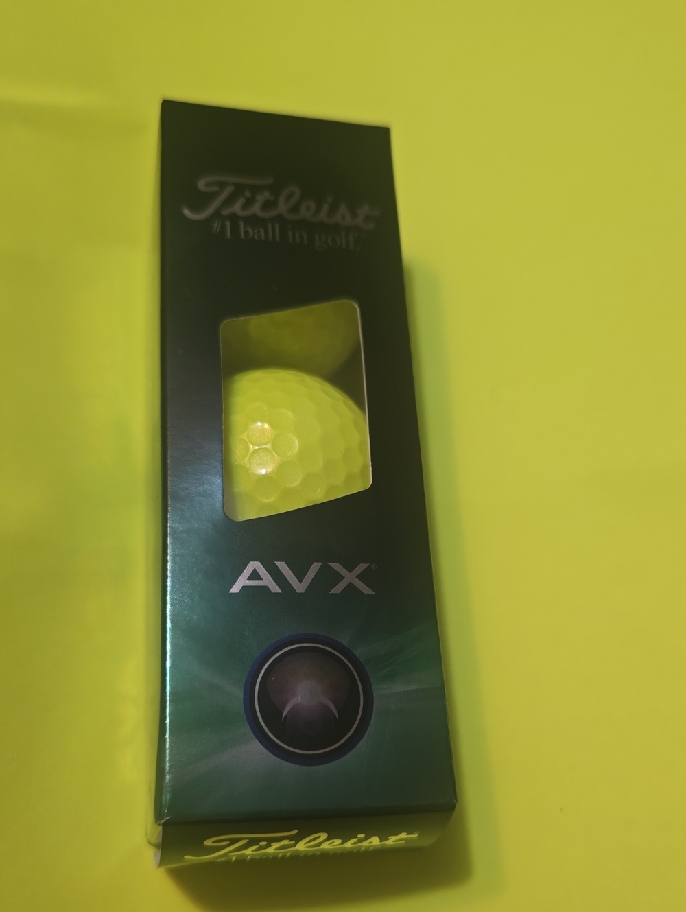 Titleist AVX High-Visibility Yellow Golf Ball in Display Box